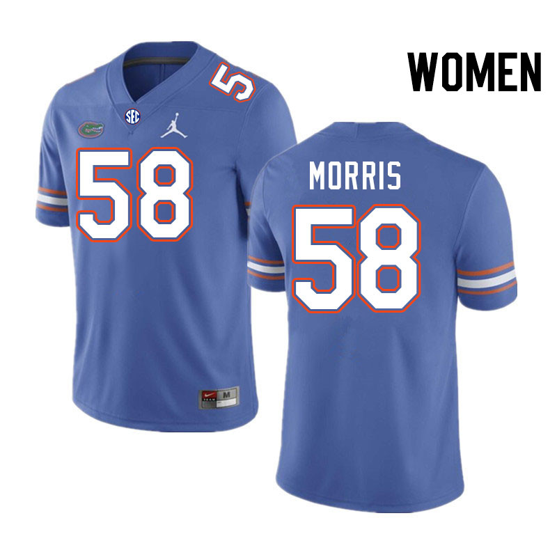 Women #58 Andre Morris Florida Gators College Football Jerseys Stitched-Royal